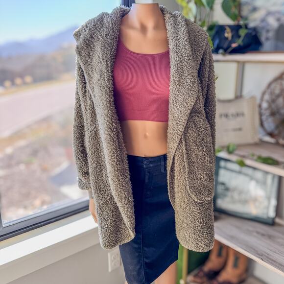 UnHide For Love Not Fur, Shleepy Hooded Cardigan/Robe-Taupe Ducky Women's Small - Picture 2 of 12